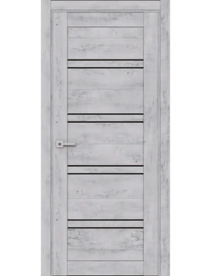 Межкомнатная дверь Адема 28 черное стекло в цвете санторини белый