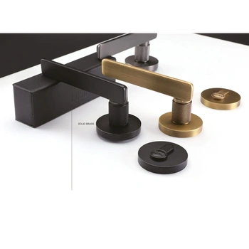 Дверные ручки латунь LUXURY collection Е032 графит