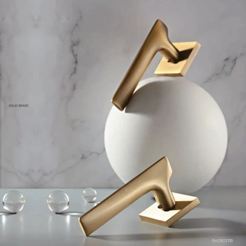 Дверная ручка из латуни CITY collection 019 графит, золото