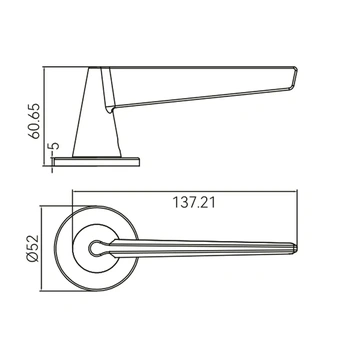 Дверная ручка из латуни CITY collection М039 серый сатин