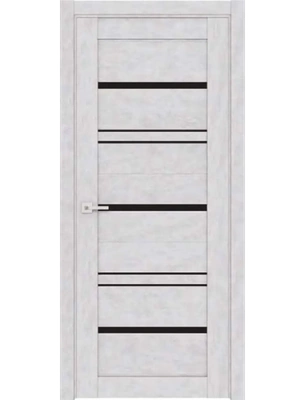 Межкомнатная дверь Адема 33 черное стекло в цвете бетон снежный