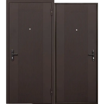 Входная дверь Е-трейд 5 см мет/мет Штамп Антик