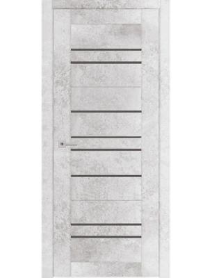 Межкомнатная дверь Адема 30 стекло графит в цвете бетон снежный