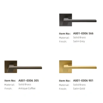 Дверная ручка из латуни CITY collection Е006 черный