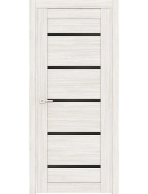 Межкомнатная дверь Адема 1 черное стекло в цвете эшвайт