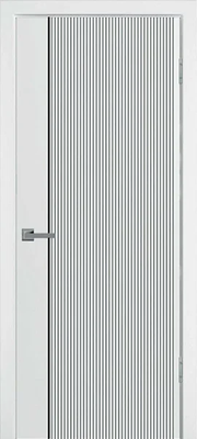 Межкомнатная дверь Wanmark Синди-5М белая эмаль с черным молдингом ДГ