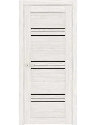 Межкомнатная дверь Адема 31 черное стекло в цвете эшвайт