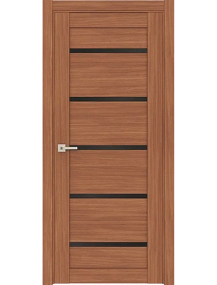 Межкомнатная дверь Адема 1 черное стекло в цвете орех