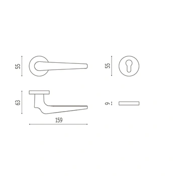 Дверная ручка из латуни CITY collection 018 бронза