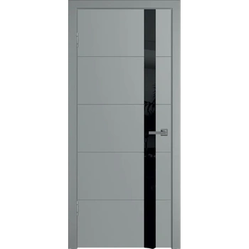 Межкомнатная дверь Wanmark Скай-5 серая эмаль ДО чёрное