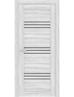 Межкомнатная дверь Адема 31 черное стекло в цвете ривьера айс