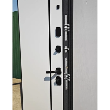 Входная дверь Е-трейд 10 см 2 МДФ Карбон Букле графит Эмалит Белый